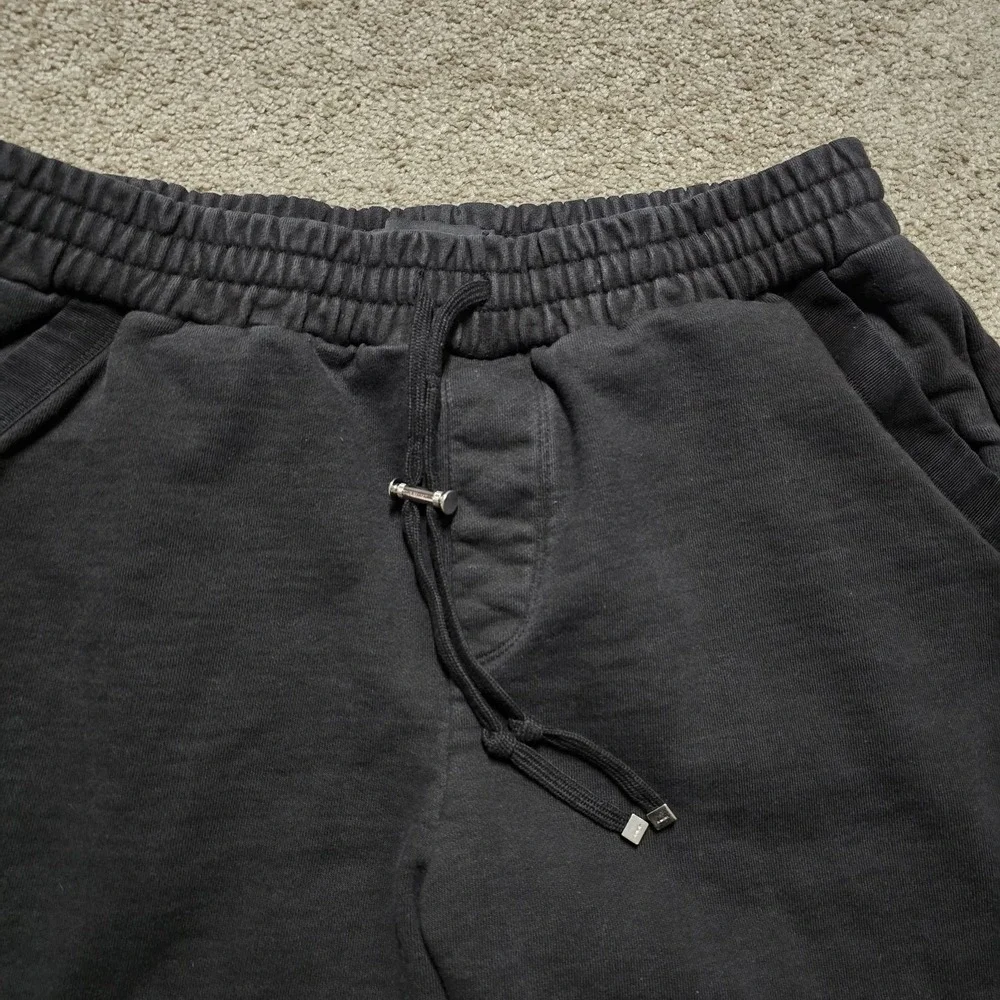 AMIRI Designer Black Multicolor MA Drip Sweat Shorts Mens Large 32 Zip Pockets